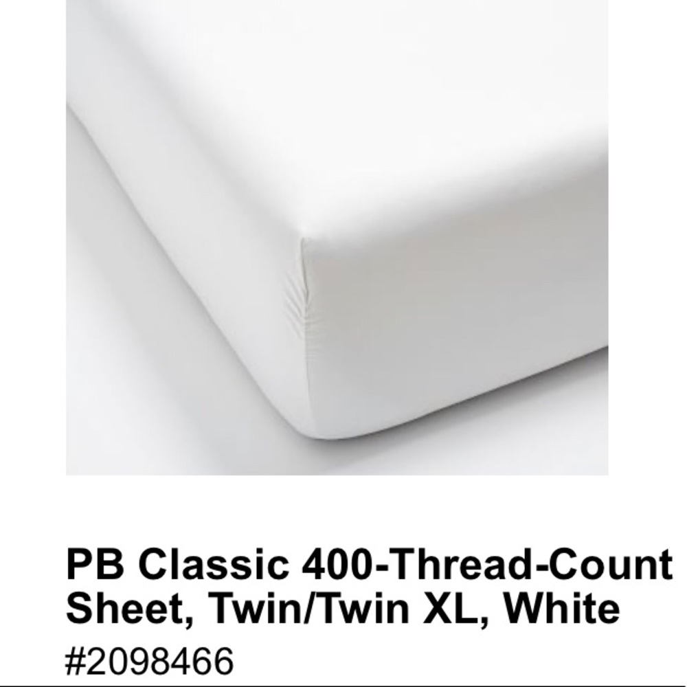 Pottery Barn Organic Percale Fitted Sheet, Twin XL